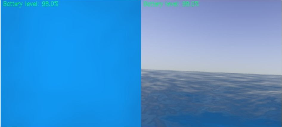 Battery level displayed on drone captured images